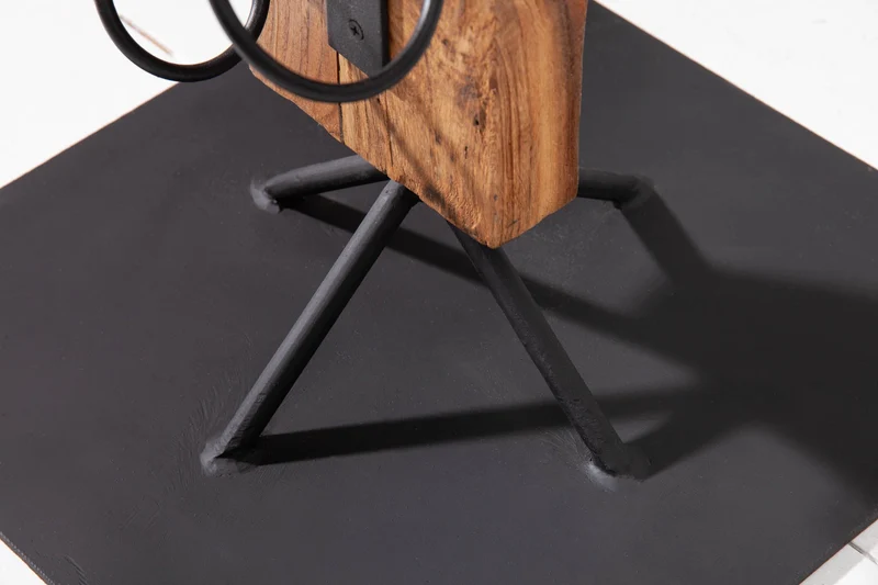 Casier à vin massif BARRACUDA 140cm porte-bouteille rustique en bois de teck