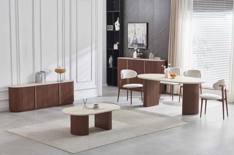 Table basse CALYPSO ovale noyer