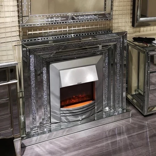 Meuble cheminée chauffant strass