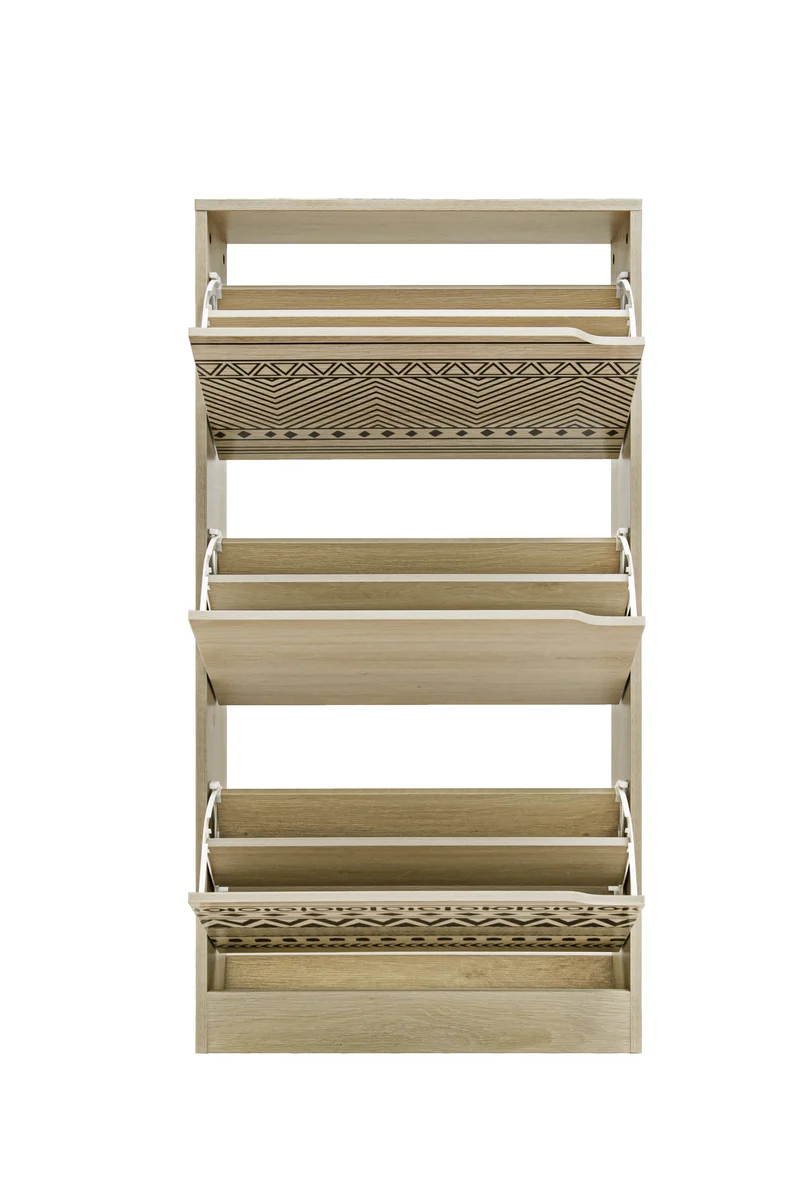 Meuble à chaussures à 3 portes, 72x27xH128CM - KARESSO
