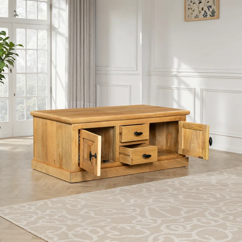 Table basse en bois de manguier, 110x60xH45cm - ORLANE