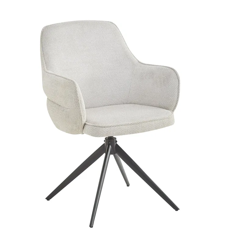 Chaise à accoudoir pivotante en tissu anti tache, 50x50xH89,2CM - VELORA