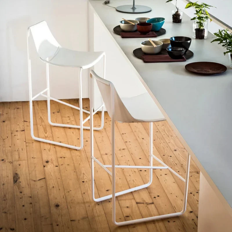 Tabouret - Design - Métal et cuir - Apelle