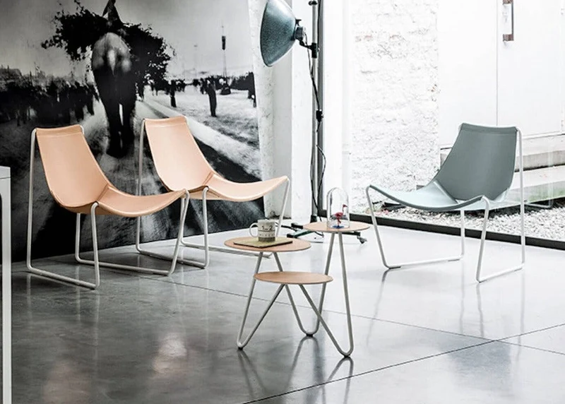 Fauteuil - Design - Métal et cuir - Apelle