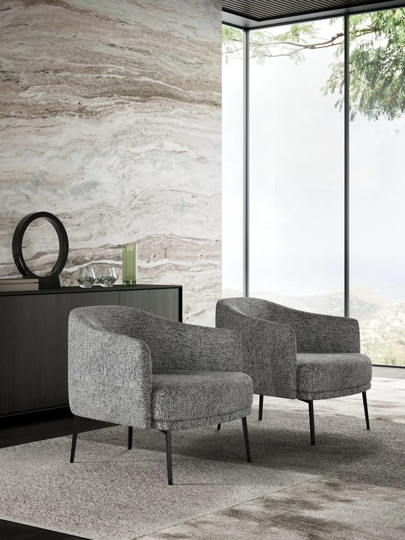 Fauteuil Lenox | Fauteuil design enveloppant pivotant ou sur pieds