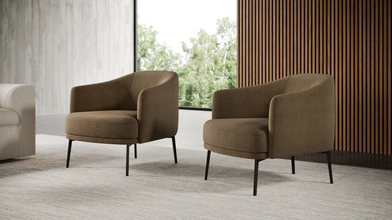 Fauteuil Lenox | Fauteuil design enveloppant pivotant ou sur pieds