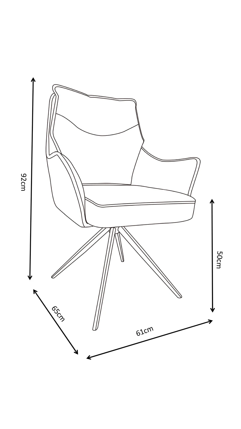 Chaise en tissu anti tache, 61x65xH92CM - LIOR