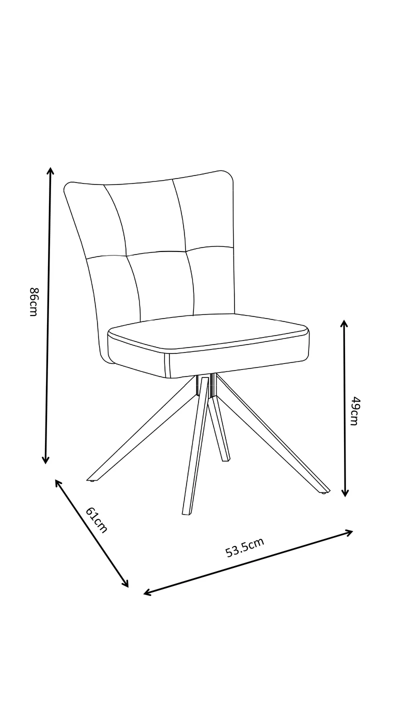 Chaise en tissu anti tache, 53,5x61xH86CM - GINO