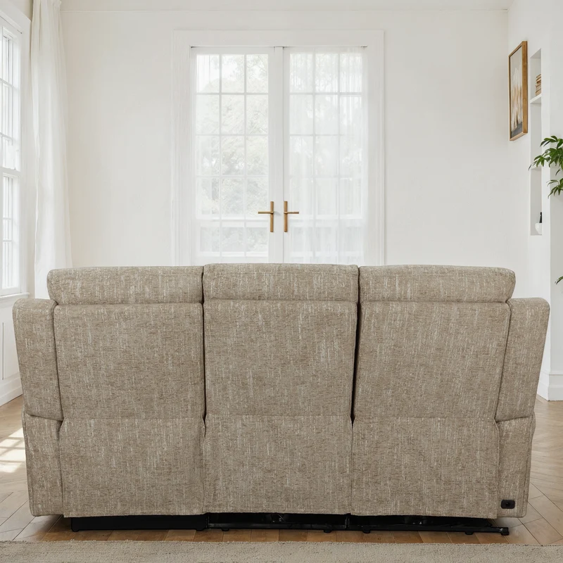 Canapé d'angle avec deux relax en tissu anti tache, 195x157xH105CM - ASTONI