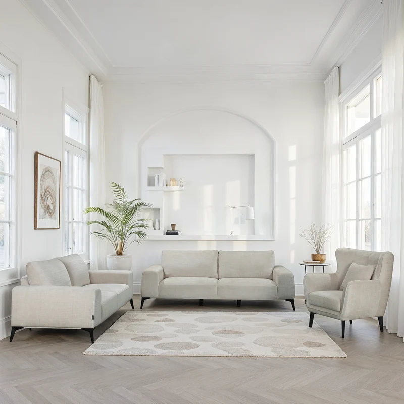 Canapé / fauteuil / pouf / Canapé Angle en tissu anti tache - HELENA