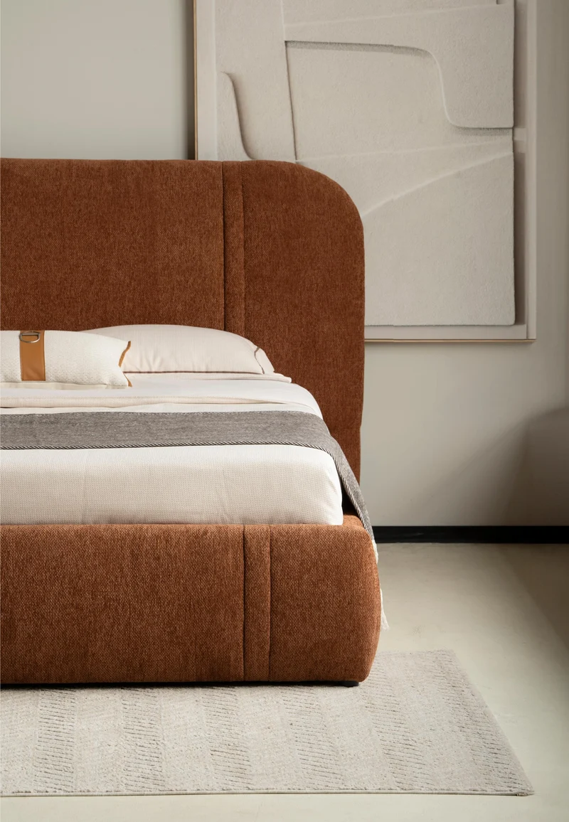 Lit en tissu avec sommier Cocoon