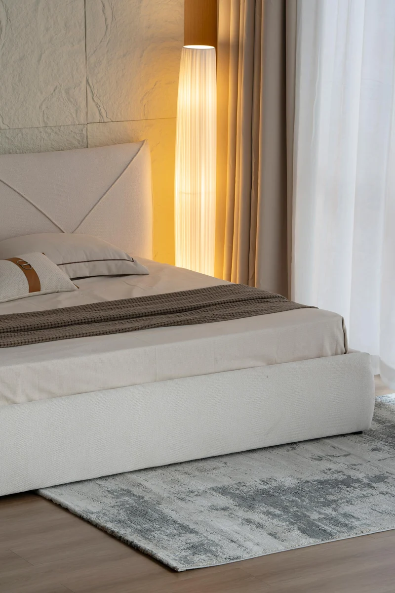Lit en tissu avec sommier KuBo
