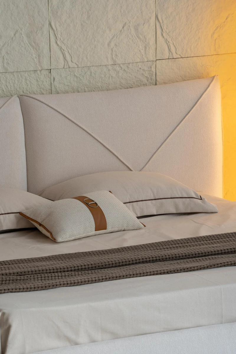 Lit en tissu avec sommier KuBo
