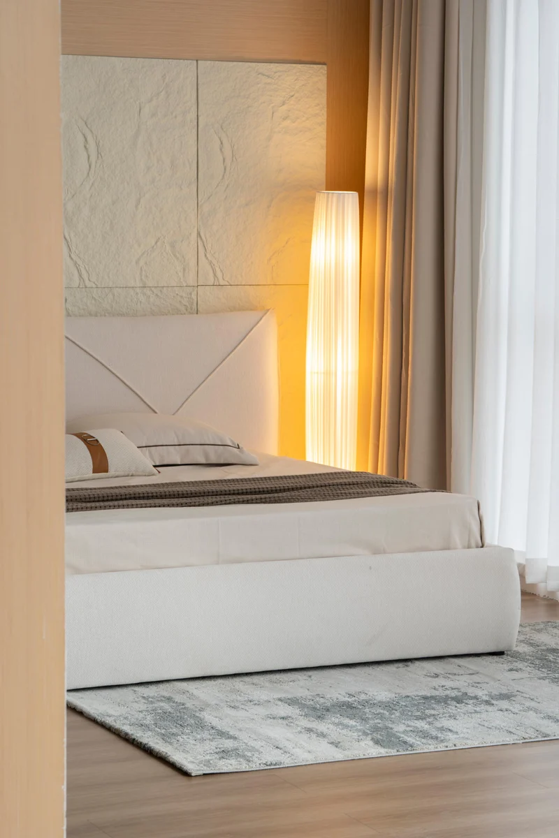 Lit en tissu avec sommier KuBo