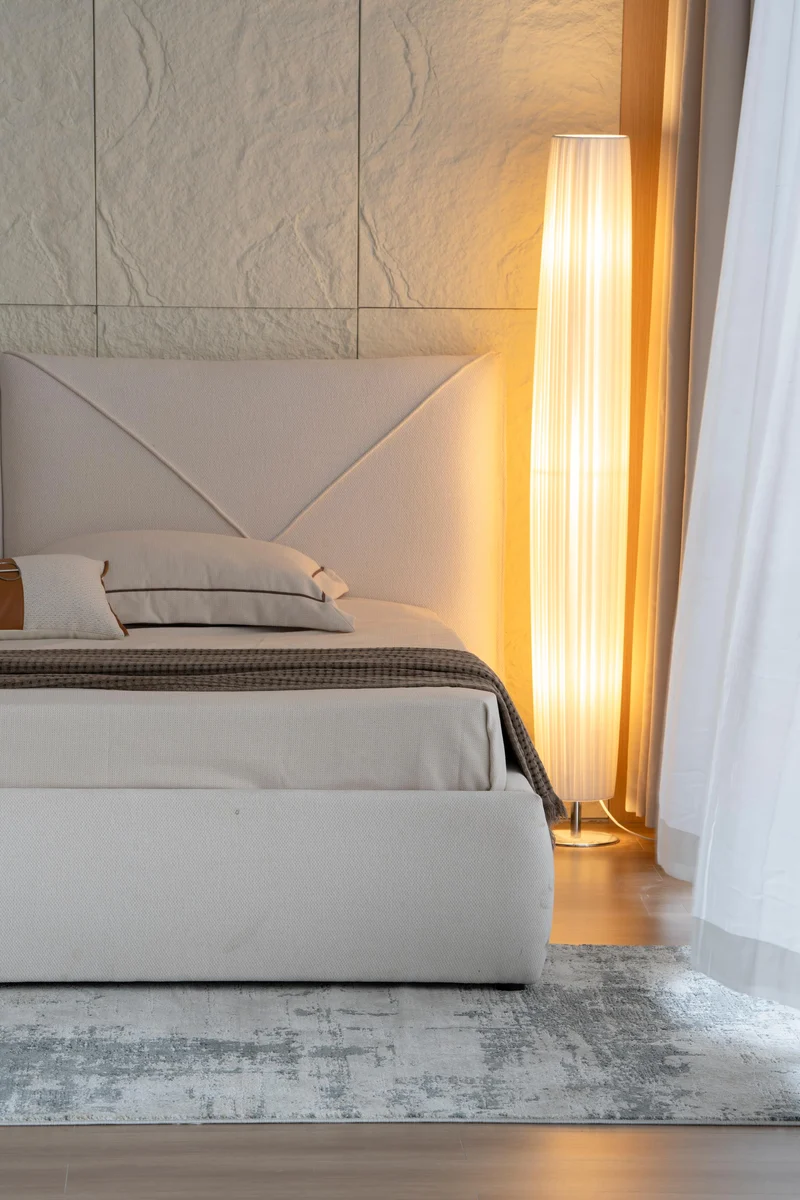 Lit en tissu avec sommier KuBo