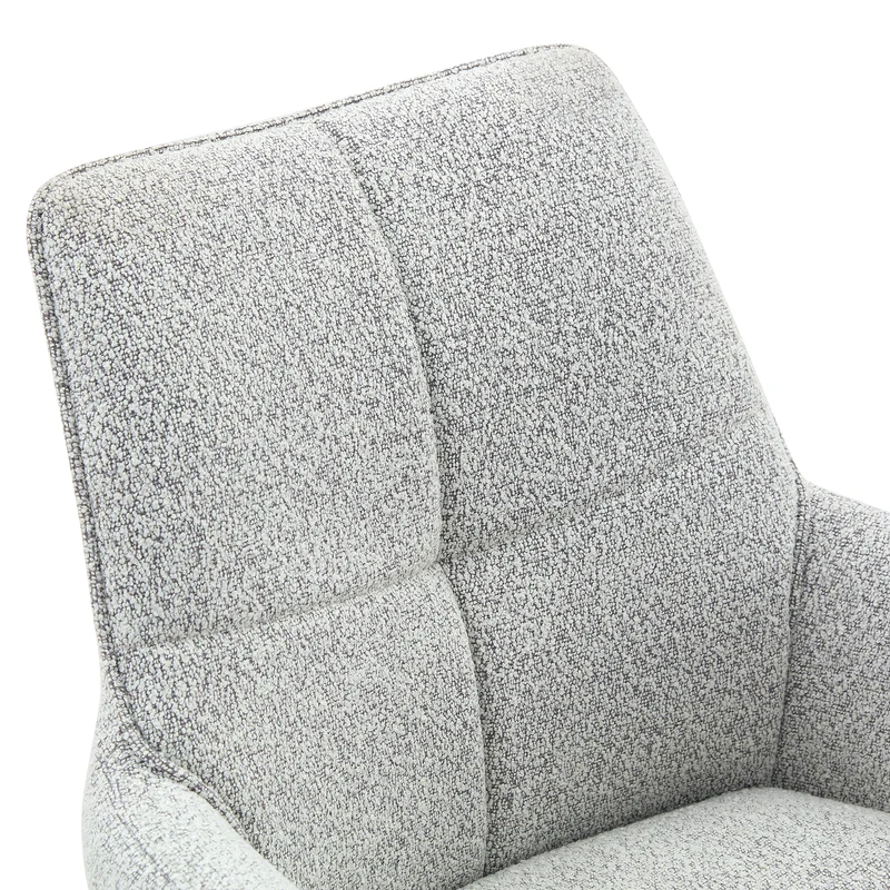 Lot de 2 chaises de salle à manger pivotantes 360° en tissu gris clair et accoudoirs PLANTPLUS