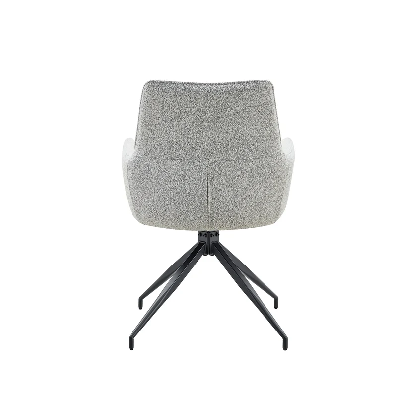 Lot de 2 chaises de salle à manger pivotantes 360° en tissu gris clair et accoudoirs PLANTPLUS