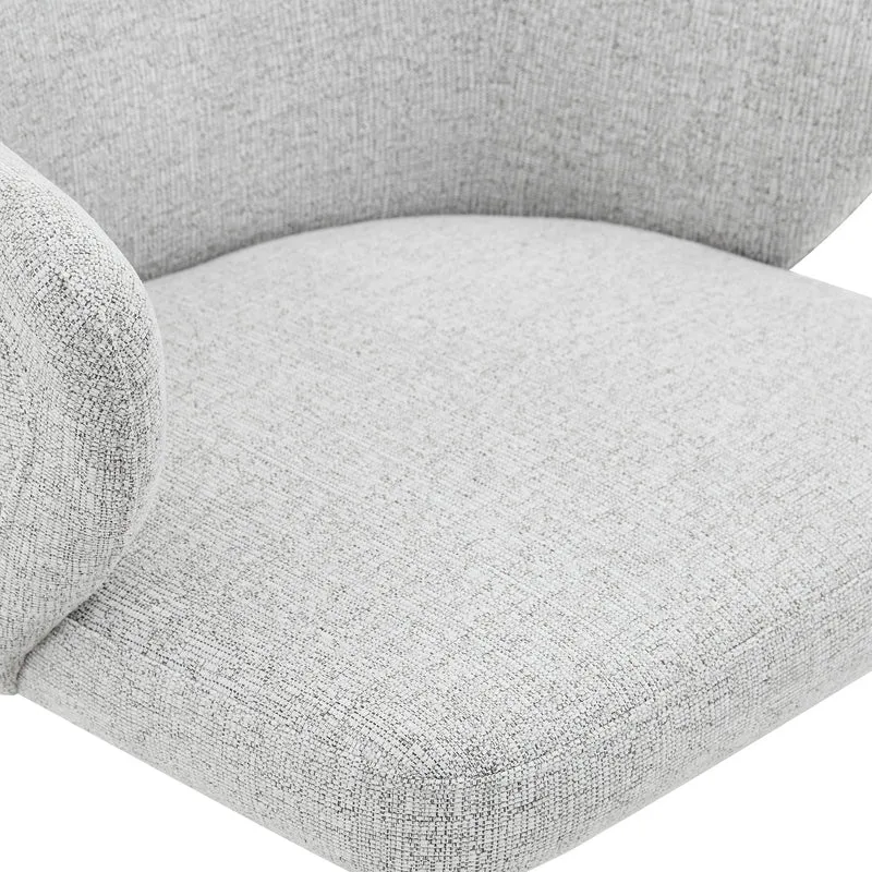 Lot de 2 chaises de salle à manger en tissu gris clair, 83 cm, dossier enveloppant PLANTDESIGN