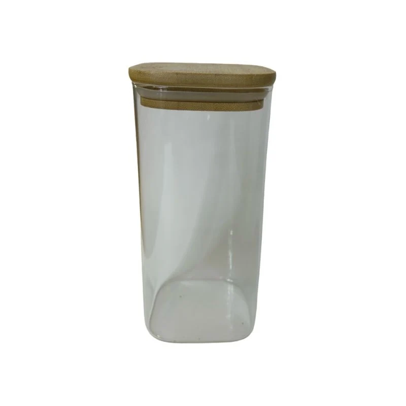 Pot hermétique en verre, 6x6xH20cm