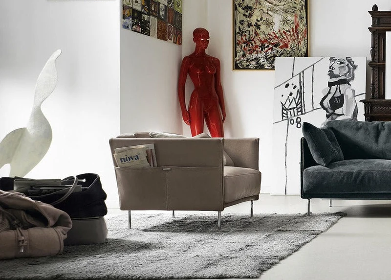 Fauteuil en cuir - Gamma - Trench