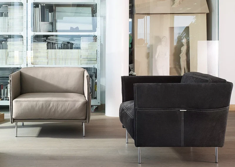 Fauteuil en cuir - Gamma - Trench