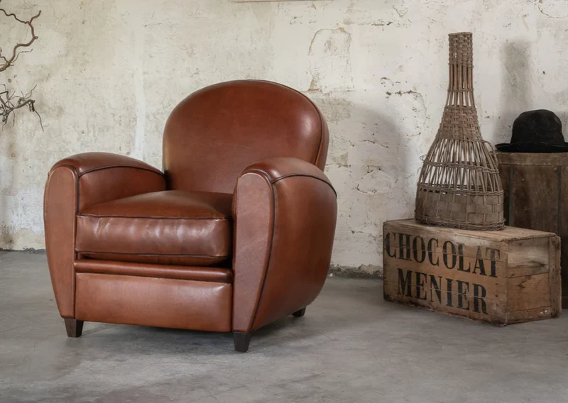 Fauteuil club - Cuir basane - St Nicolas