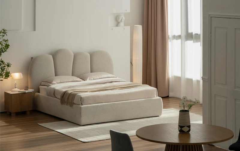 Lit en tissu avec sommier Urban