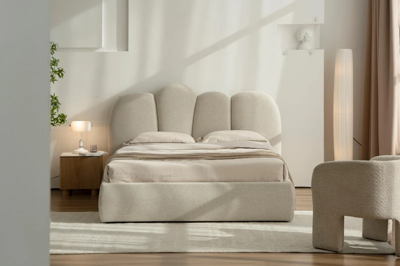 Lit en tissu avec sommier Urban