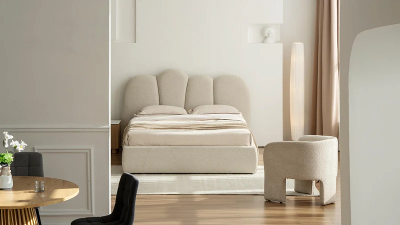 Lit en tissu avec sommier Urban