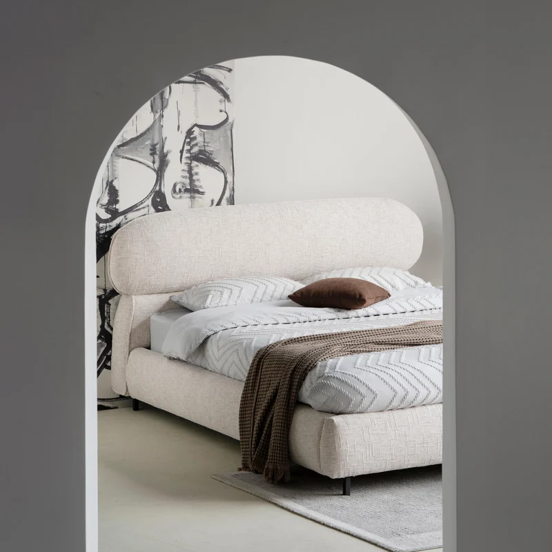 Lit en tissu avec sommier inclus Emilie