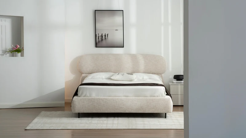 Lit en tissu avec sommier inclus Emilie