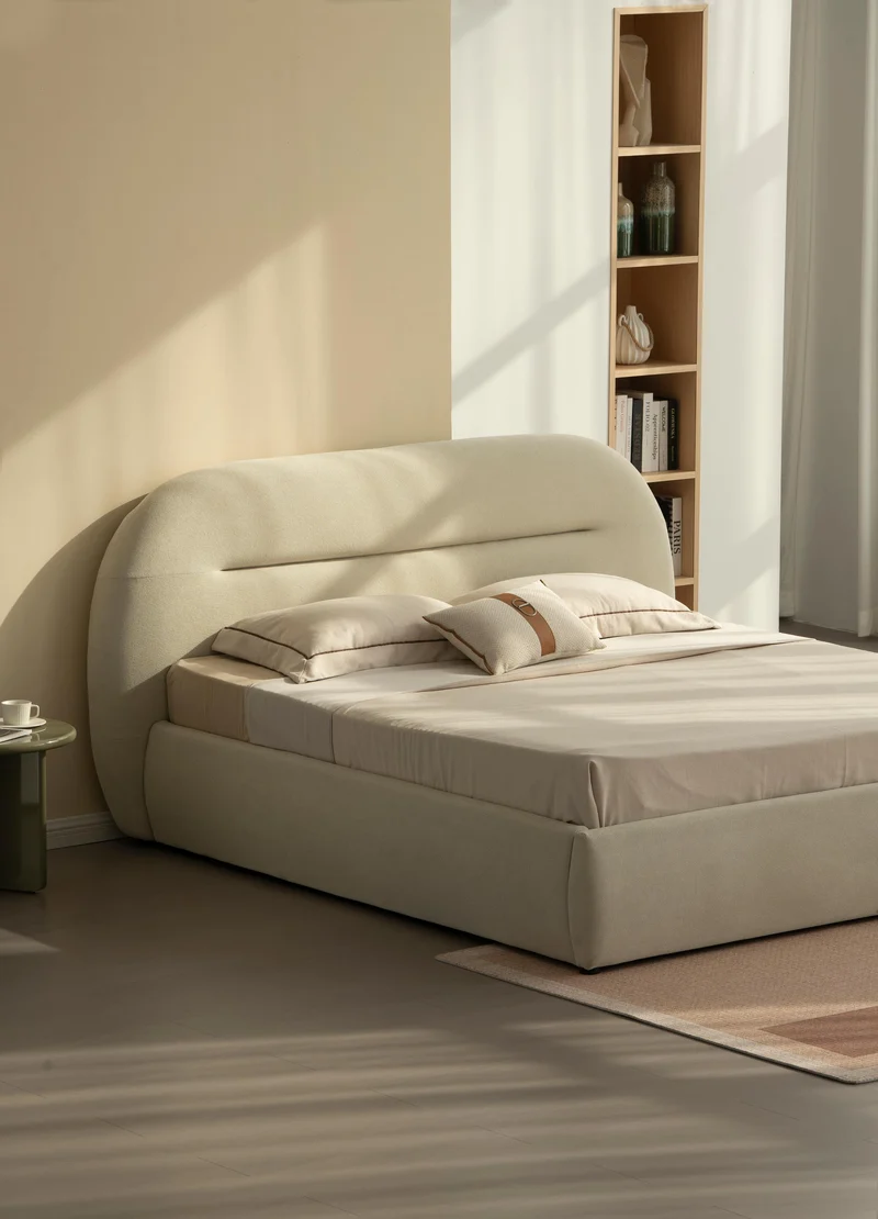Lit en tissu avec sommier inclus Vernon