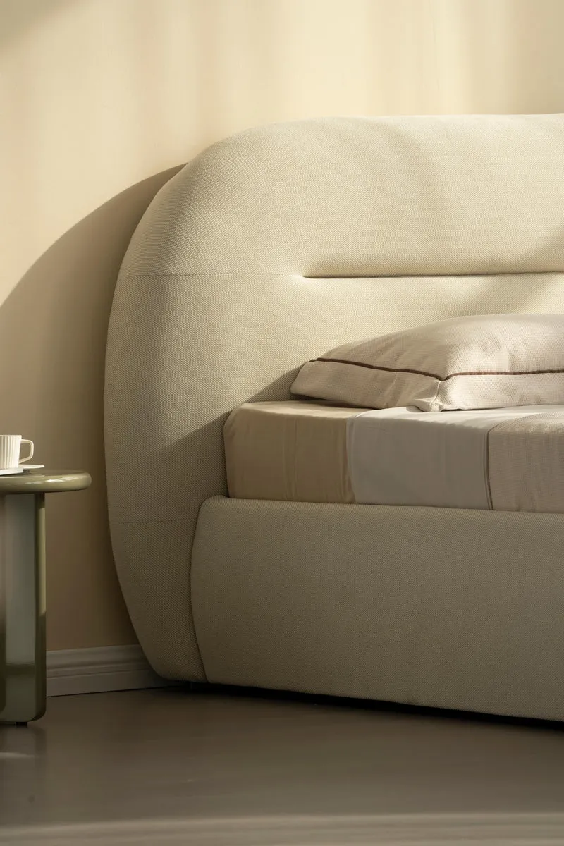 Lit en tissu avec sommier inclus Vernon