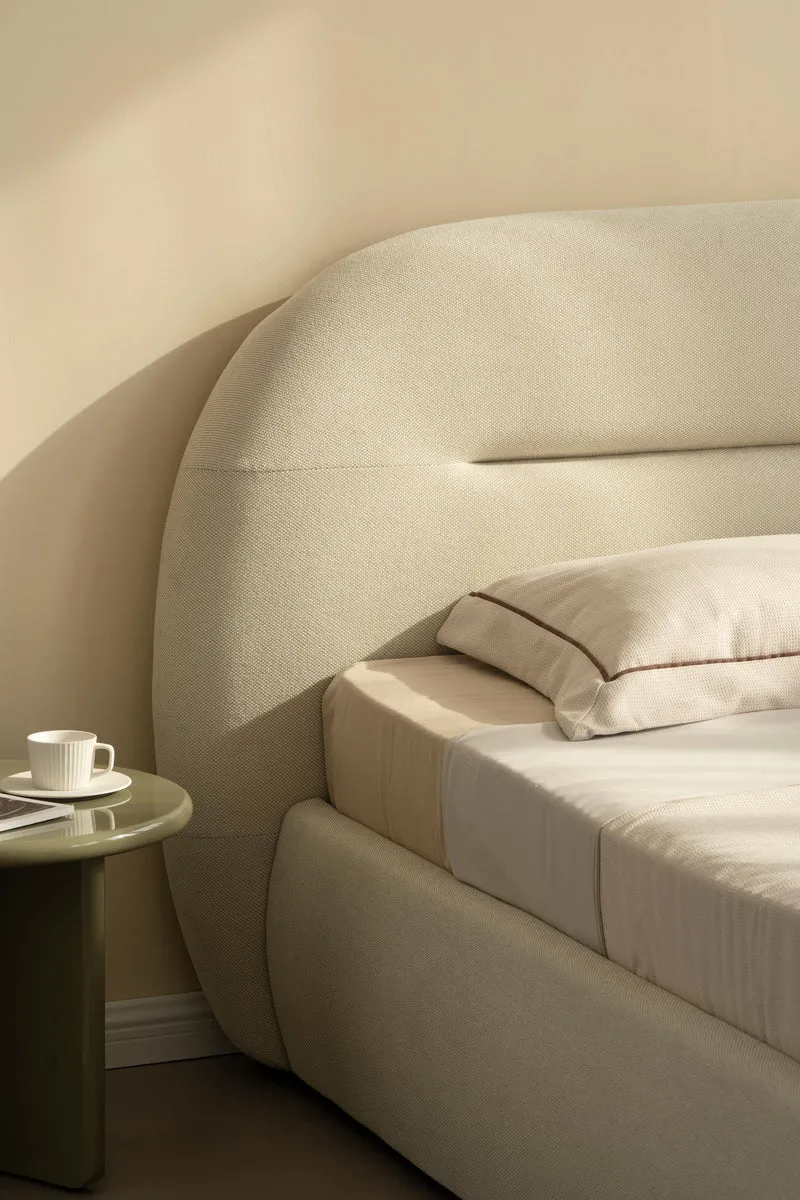 Lit en tissu avec sommier inclus Vernon