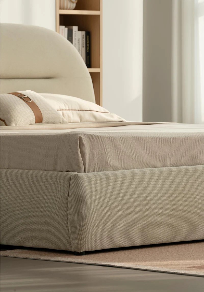 Lit en tissu avec sommier inclus Vernon