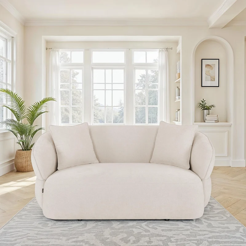 Canapé / fauteuil en tissu anti tache beige, H79CM- NEO