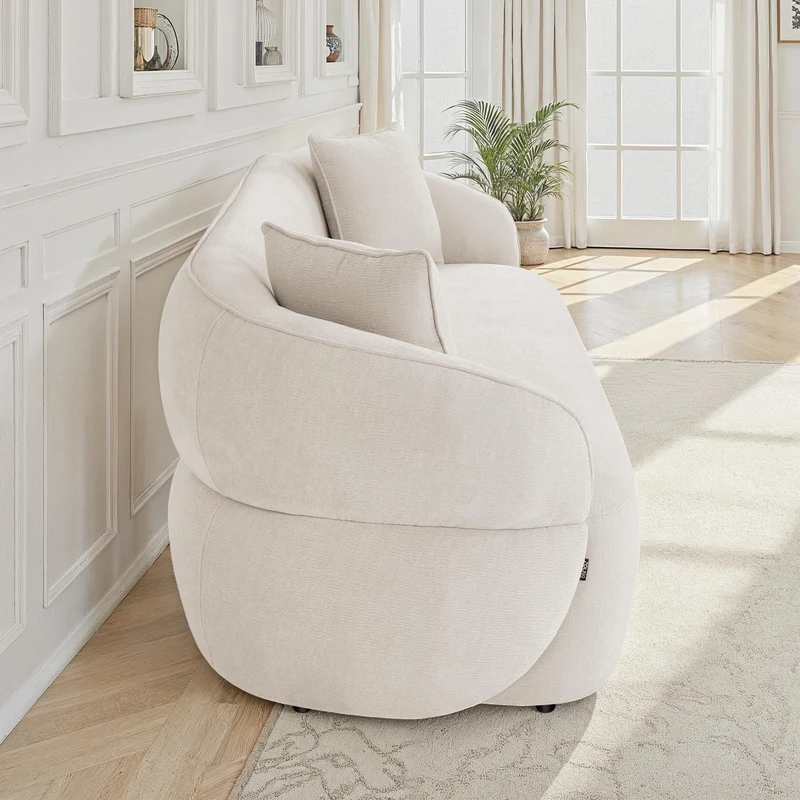Canapé / fauteuil en tissu anti tache beige, H79CM- NEO