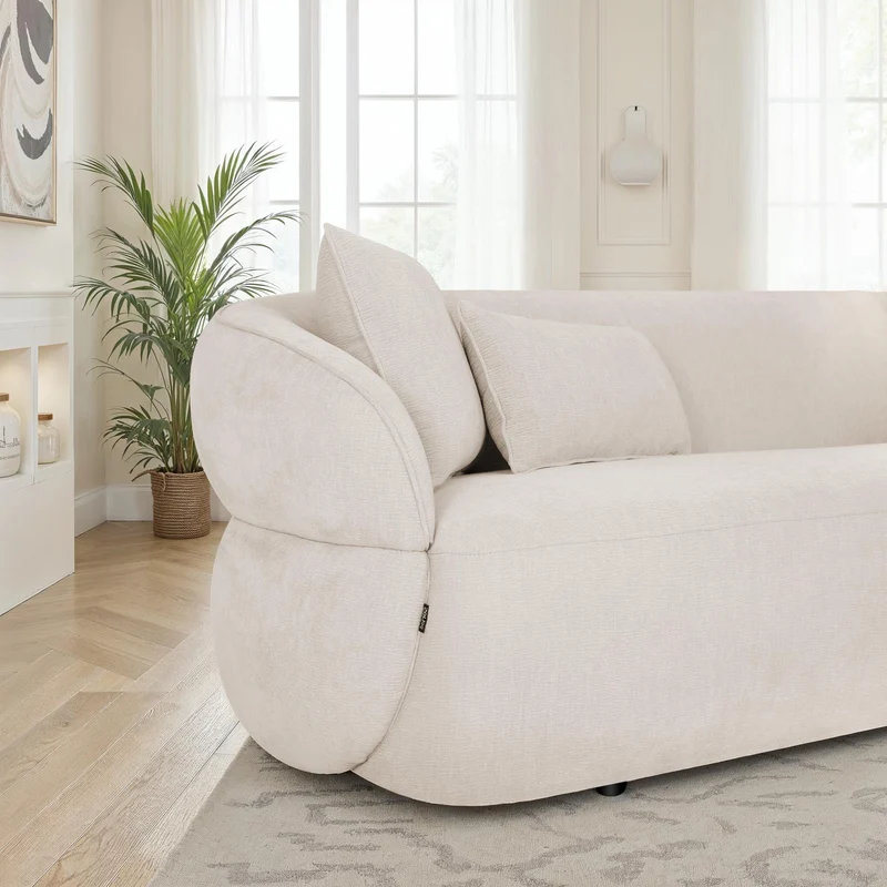 Canapé / fauteuil en tissu anti tache beige, H79CM- NEO