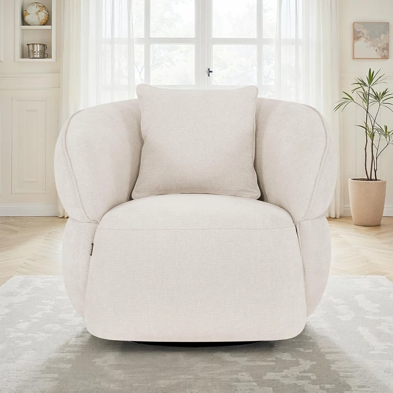 Canapé / fauteuil en tissu anti tache beige, H79CM- NEO