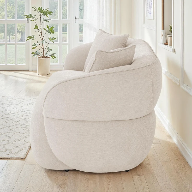 Canapé / fauteuil en tissu anti tache beige, H79CM- NEO