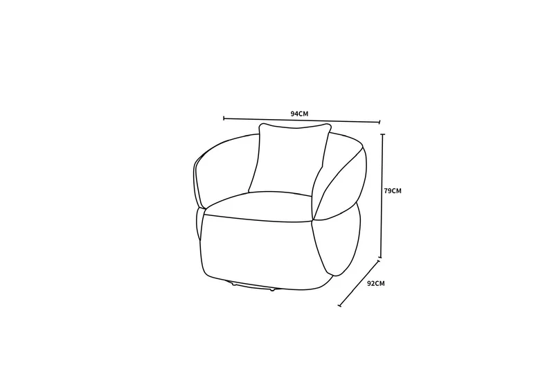 Canapé / fauteuil en tissu anti tache beige, H79CM- NEO