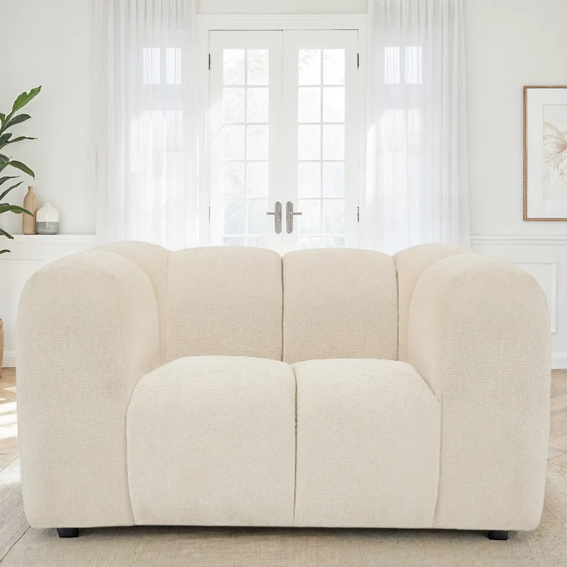Canapé 3 places / fauteuil en tissu anti tache - BIANCA