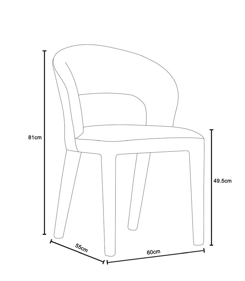 Chaise en tissu anti tache, 60x55xH81CM - TOVI