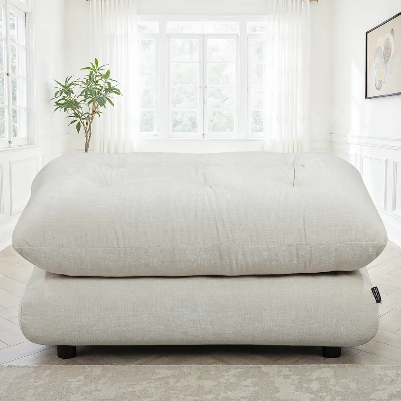 Pouf en tissu anti tache, 92x60xH45CM - MARTINA