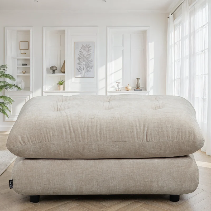 Pouf en tissu anti tache, 92x60xH45CM - MARTINA