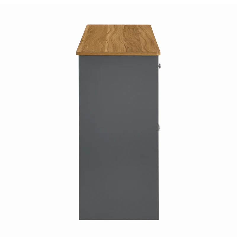 Buffet effet bois et gris 4 portes 3 tiroirs style campagne chic PLANTCOLLECTION
