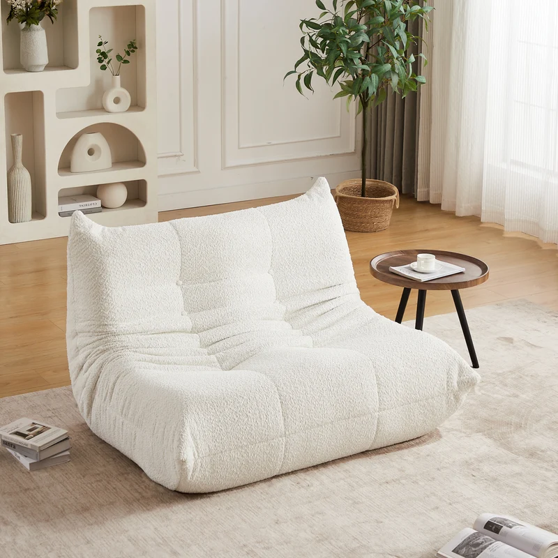 Canapé 2 places en chenille beige mousse mémoire ECHOERA