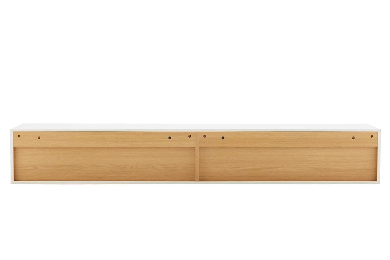 TV-Board suspendu LOFT 200 cm blanc naturel sept compartiments avec tiroir