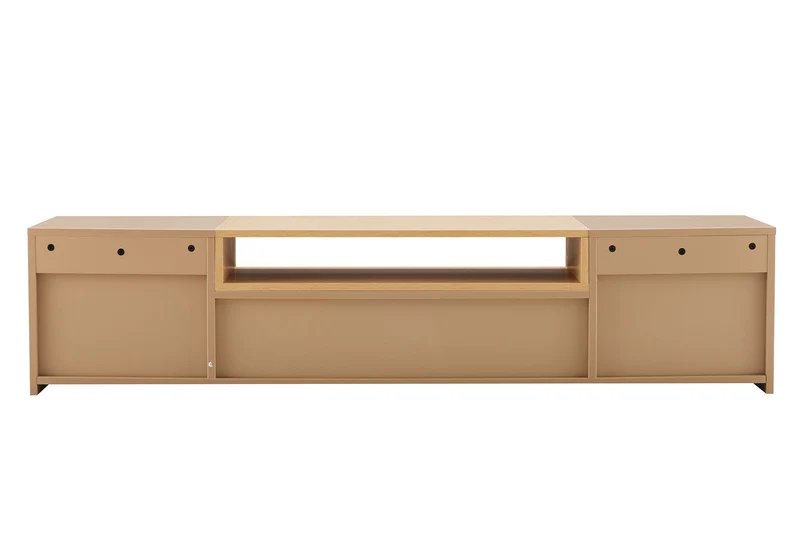 TV-Board LOFT 160cm naturel gris beige greige trois compartiments avec tiroir