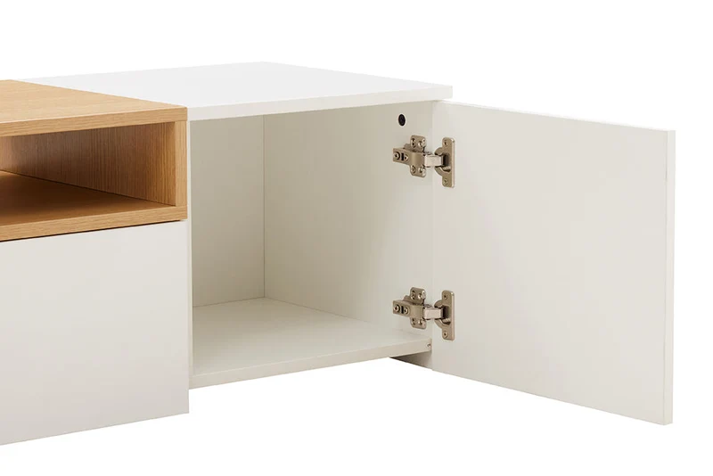 TV-Board suspendu LOFT 160 cm blanc naturel trois compartiments avec tiroir